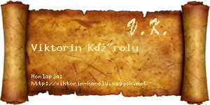 Viktorin Károly névjegykártya