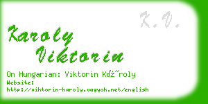 karoly viktorin business card